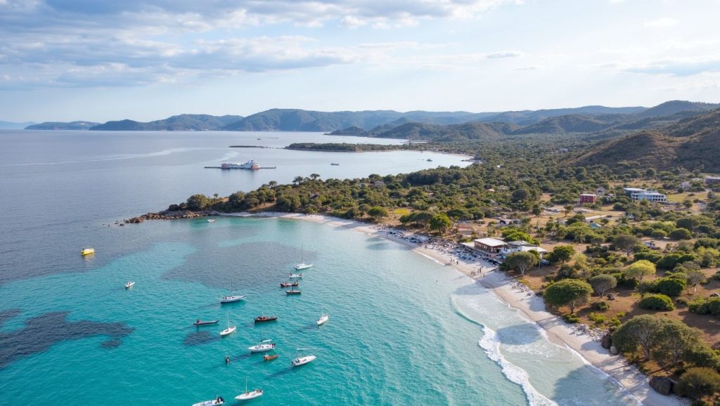 Panorámica completa de Plage de La Revellata, playa de Calvi