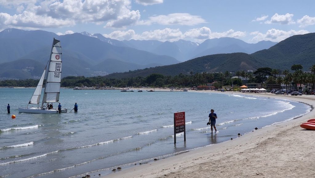 Playa Plage de Macinaggio desde la arena, Cap Corse, Córcega