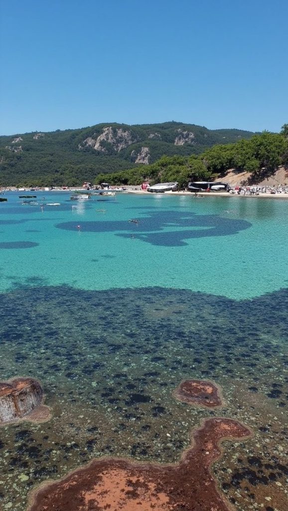 Línea de costa en Plage de Mare e Sole / a Piaghja di Chjavari, Ajaccio
