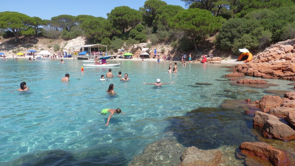 Panorámica completa de Plage de Mare e Sole / a Piaghja di Chjavari, playa de Ajaccio