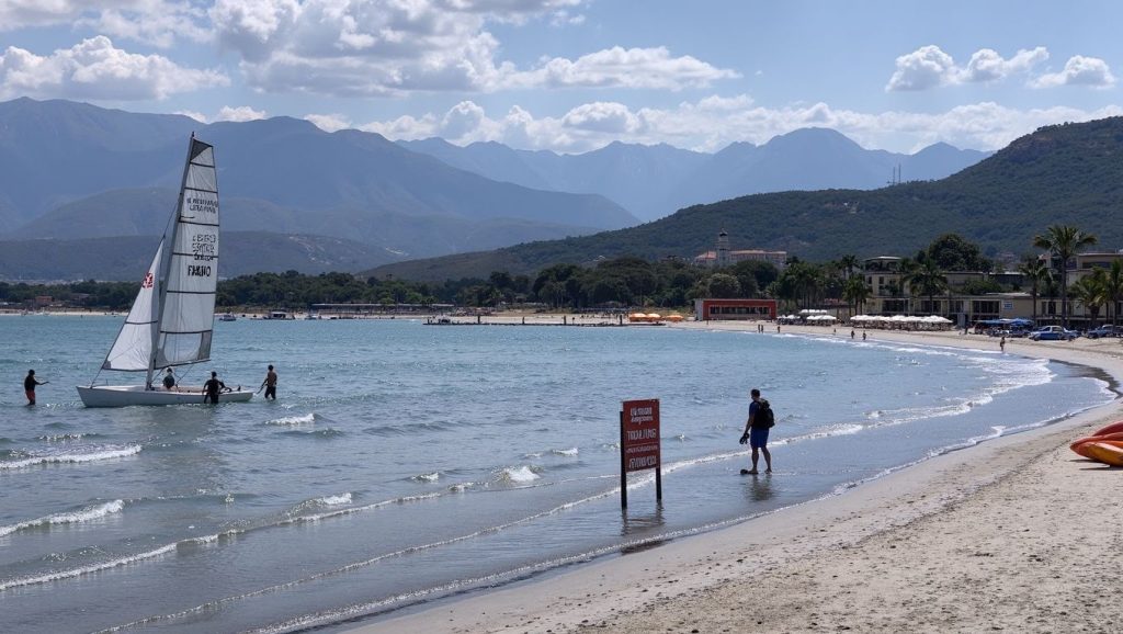 Vista de Plage de Marine de Solaro desde la orilla, Ajaccio