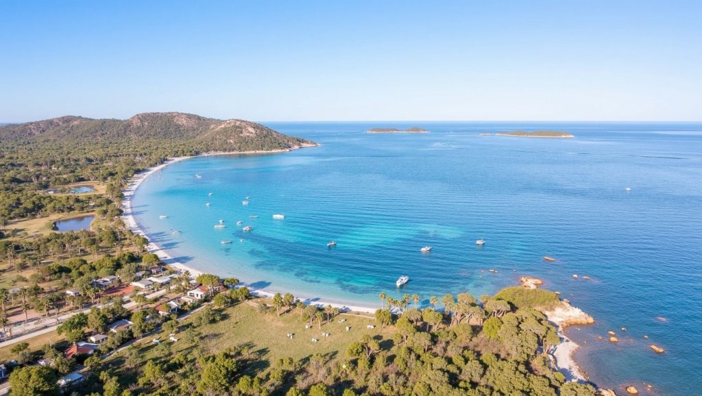Vista del entorno de Plage de Murtoli, Propriano, Córcega