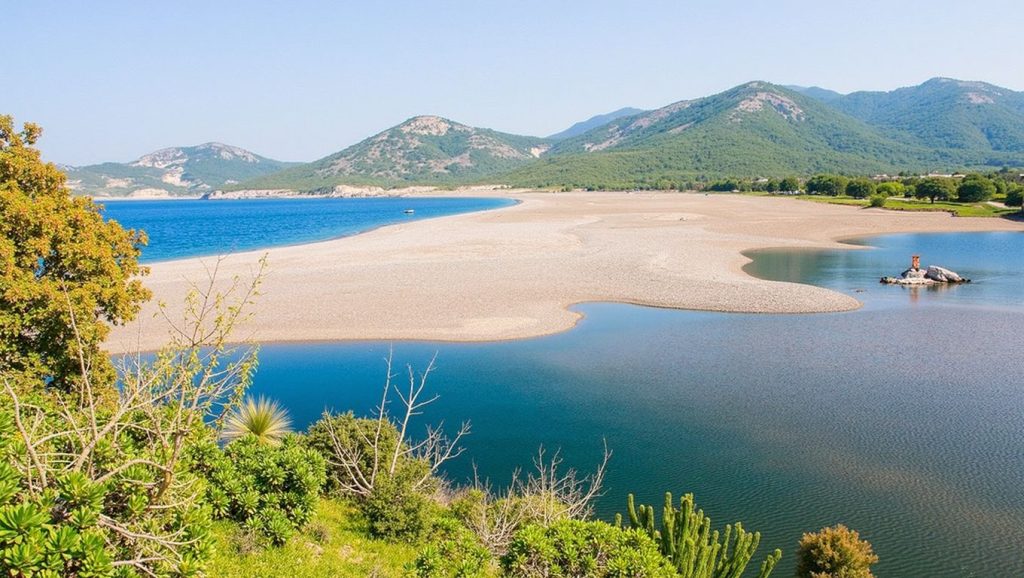 Amplio horizonte marino en Plage de Murtoli, Propriano