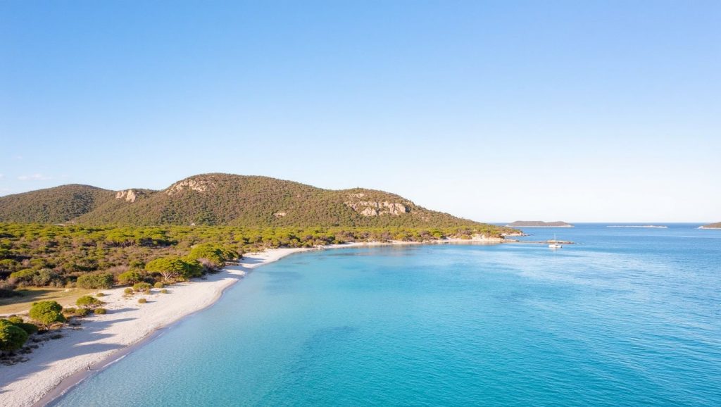 Vista de Plage de Padulone desde la orilla, Cap Corse