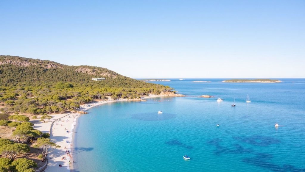 Línea de costa en Plage de Padulone, Cap Corse