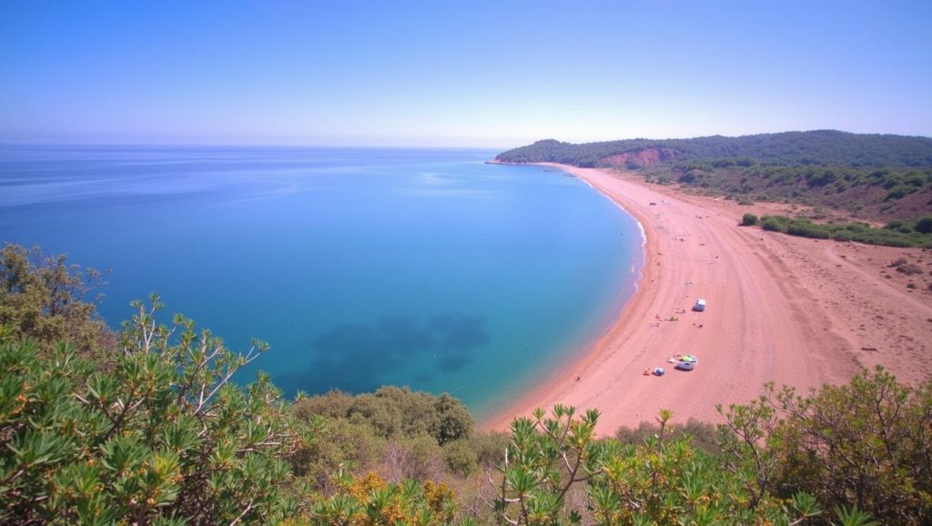 Vista general de Plage de Pinia, Cap Corse