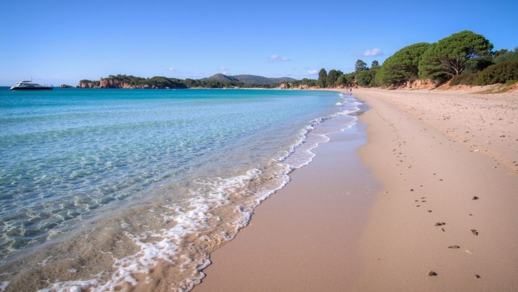 Agua y arena en Plage de Tropica, Cap Corse