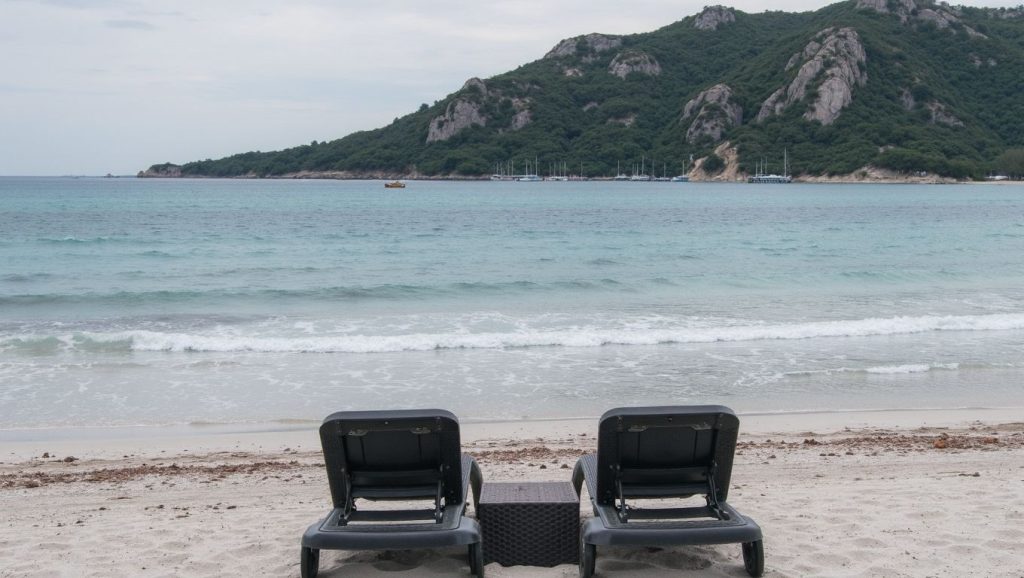 Textura de arena en Plage de Tropica, Cap Corse, Córcega