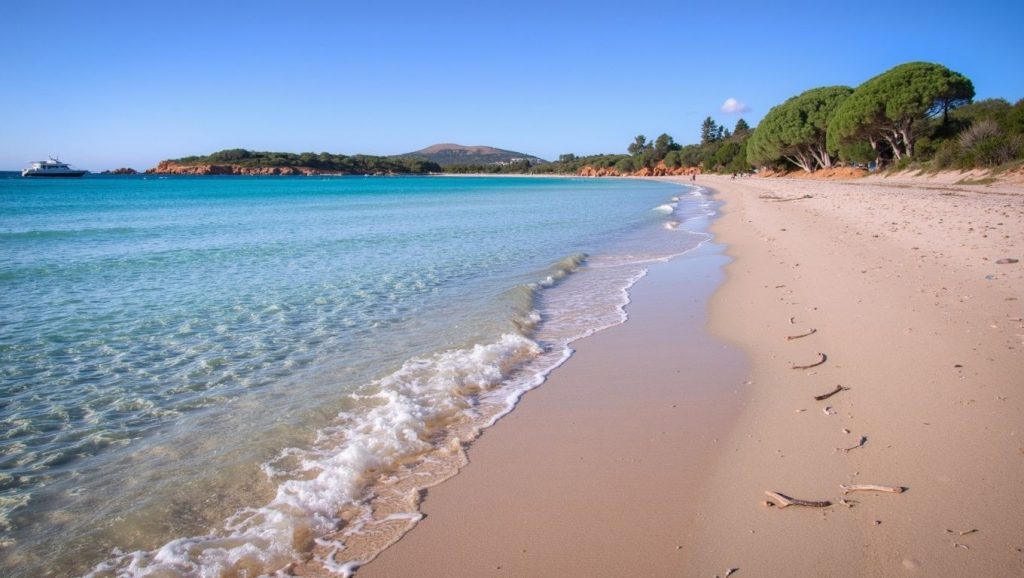 Primer plano de la orilla de Plage de Verghia, Ajaccio