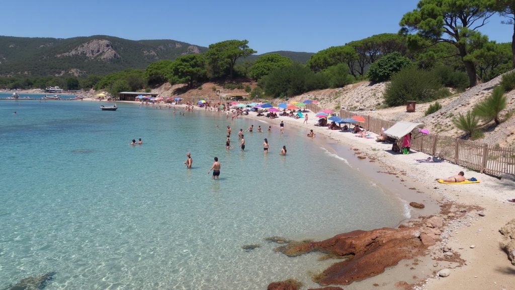 Arena y orilla en Plage du Grand Capo, Ajaccio, Córcega