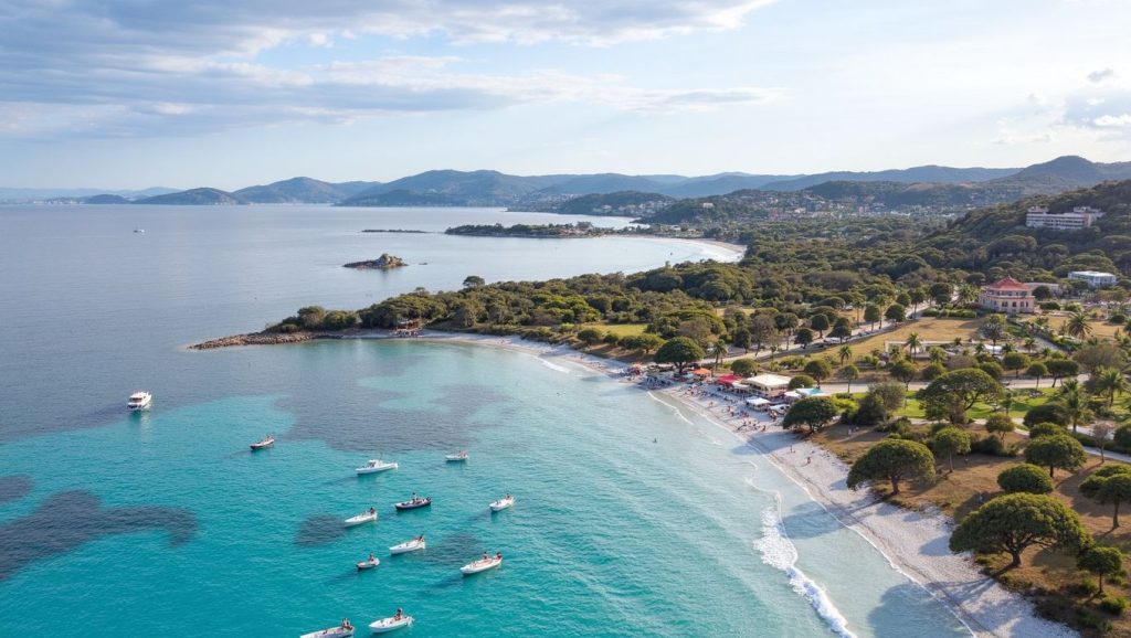 Agua y arena en Plage du Liamone, Ajaccio