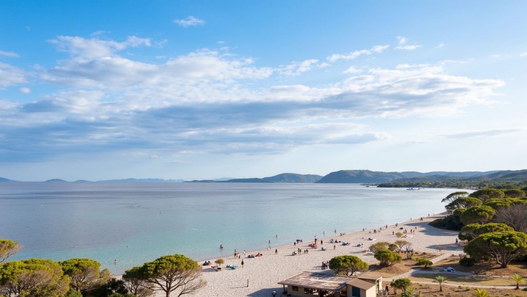 Playa de Plage Le Rocher, Calvi, costa de Córcega