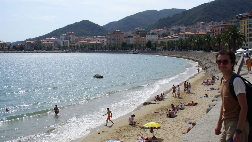 Textura de arena en Plage Piscona, Propriano, Córcega
