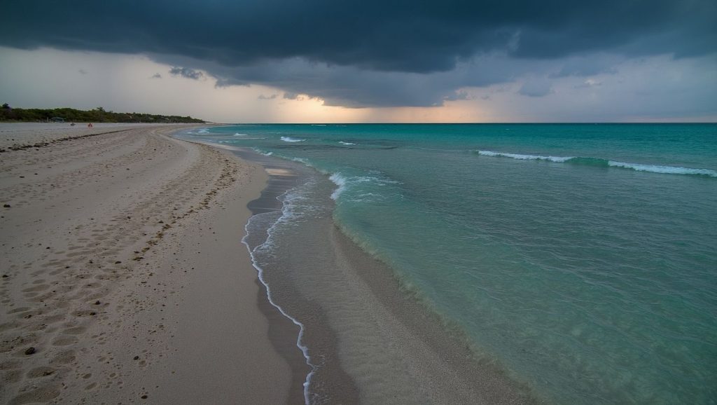 Vista del litoral en Playa Bacajagua, Santiago de Cuba