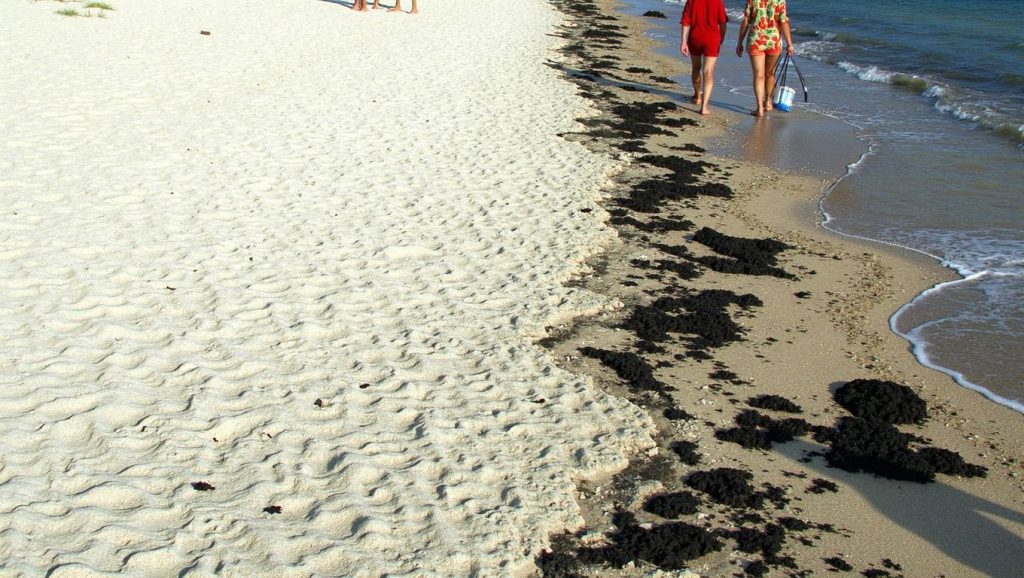 Arena y mar en Playa Bayado, Guardalavaca, Cuba