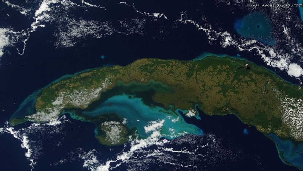 Oleaje en la orilla de Playa Los Flamencos, costa de Cayo Coco