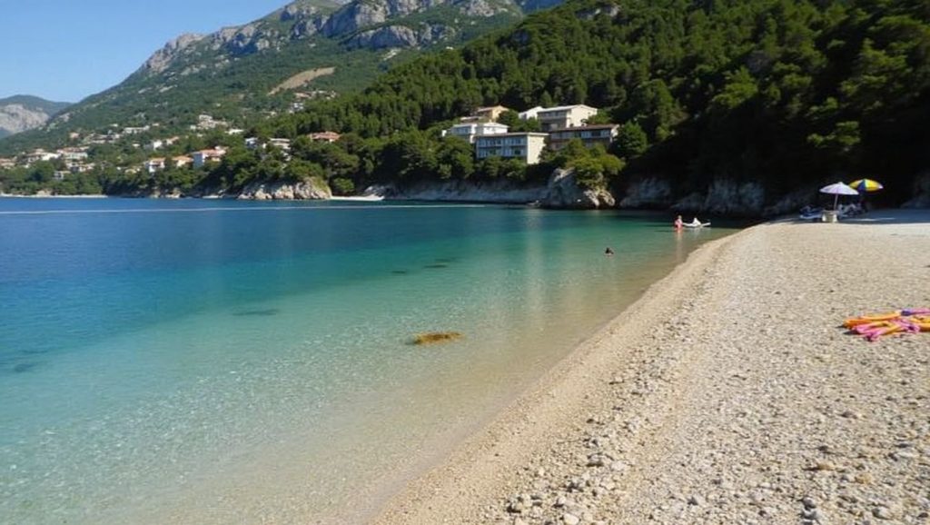 Arena fina en Plaža, Croacia, Croacia