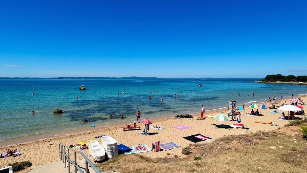 Vista general de Plaža Bilotinjak, Croacia