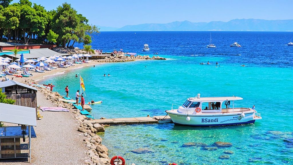 Arena fina en Plaža Borak, Croacia, Brač