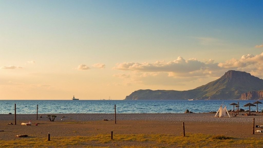 Vista amplia de Plaža Buljarica en Bar, Montenegro