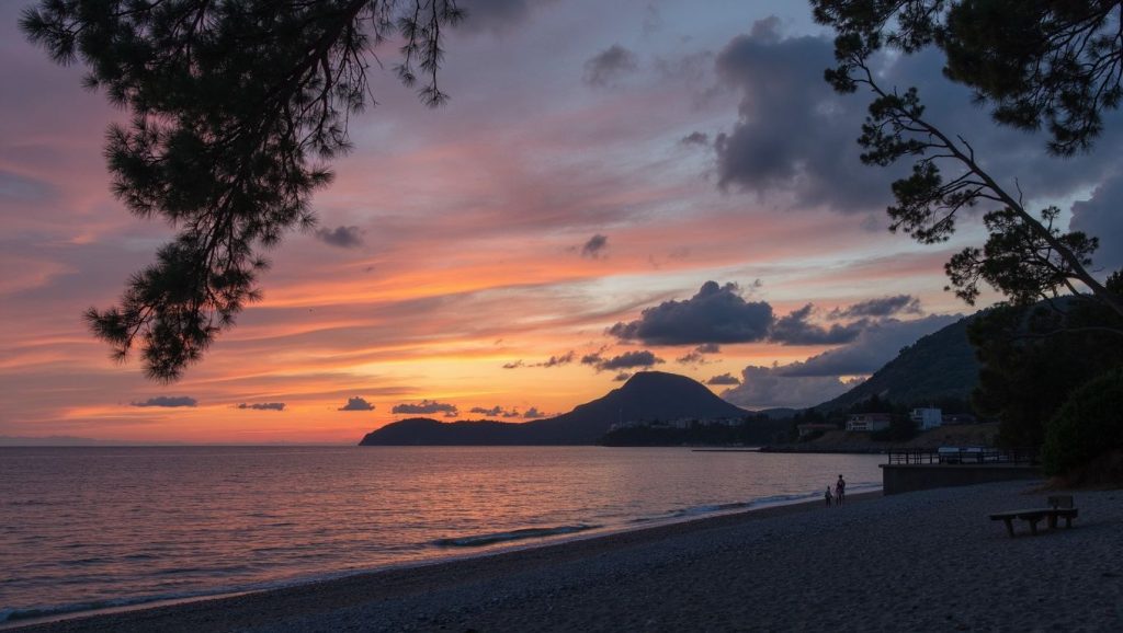 Oleaje en la orilla de Plaža Čanj, costa de Bar