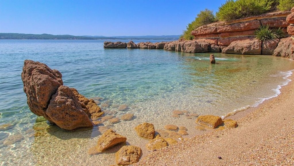 Costa de Croacia desde Plaža Česminica, Hvar