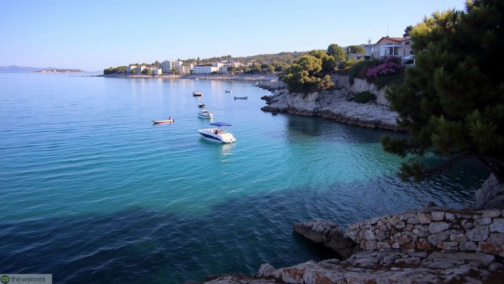 Horizonte desde Plaža Dagna, Primošten, Croacia