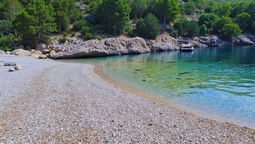 Panorámica de Plaža Dom sam. con cielo despejado, Croacia