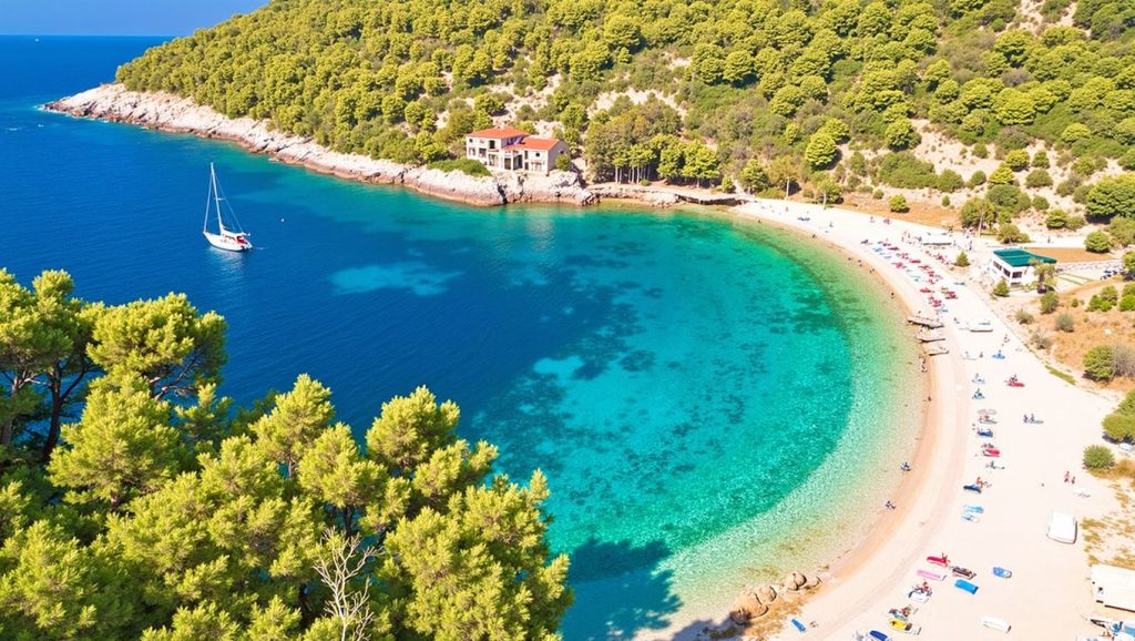 Paseo hacia Plaža Dom sam., Croacia