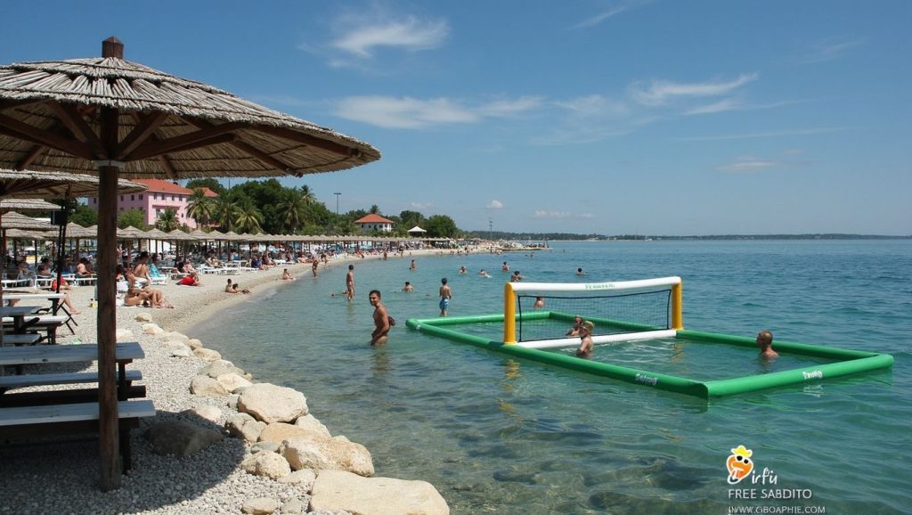 Panorámica de Plaža Jadro con cielo despejado, Croacia