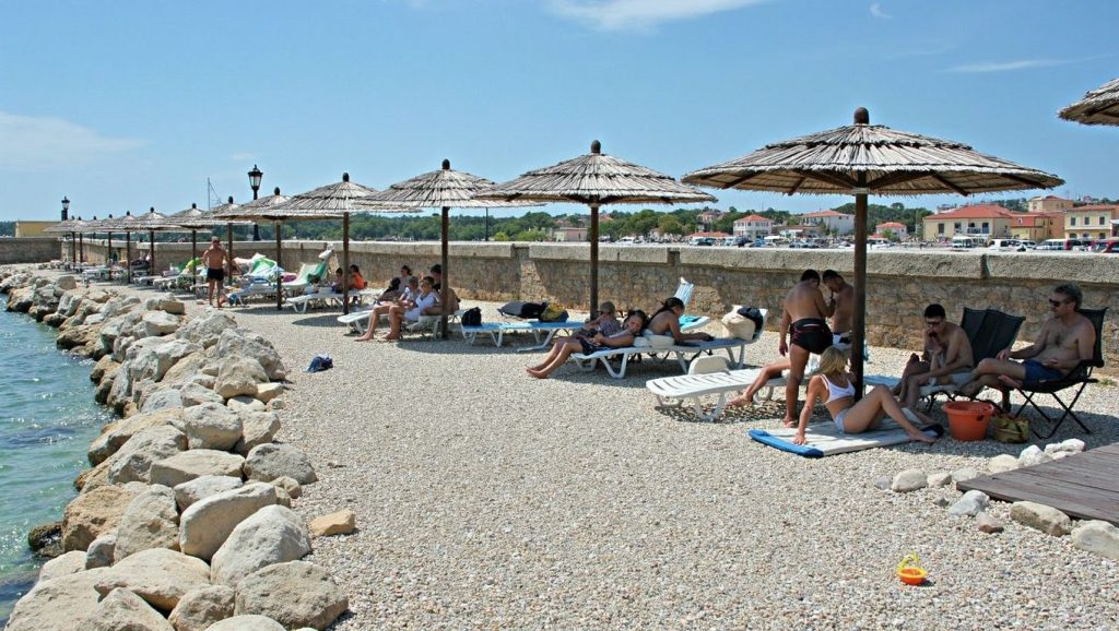 Textura de arena en Plaža Jadro, Croacia, Croacia