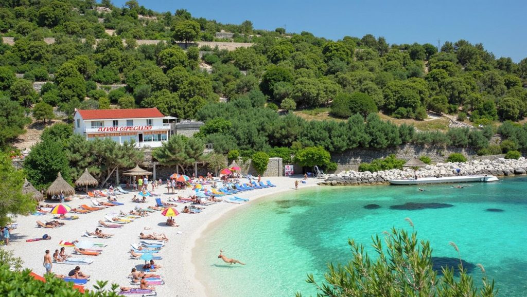 Vista general de Plaža Klokun, Croacia