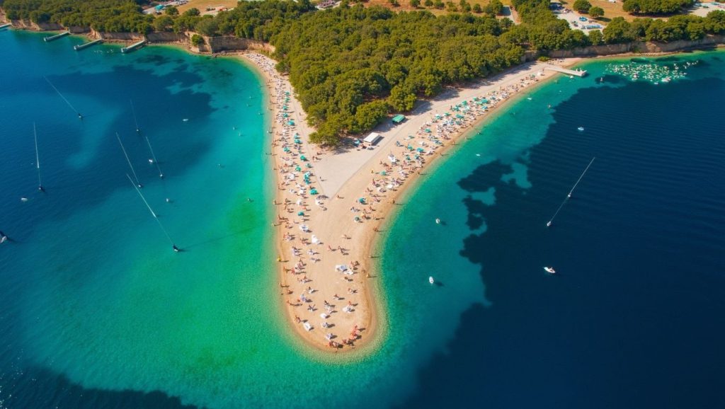 Olas rompiendo en Plaža Lara, Croacia