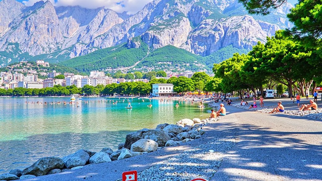 Camino de acceso a Plaža Makarska, Croacia, Croacia
