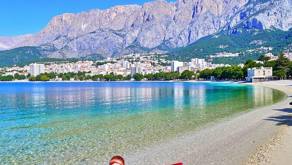 Arena fina en Plaža Makarska, Croacia, Croacia