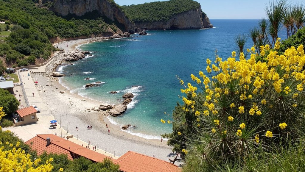 Orilla tranquila de Plaža Maljevik, playa de Bar