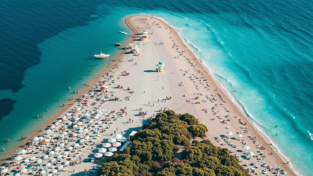 Línea de costa en Plaža Nemira - sjeverno, Omiš