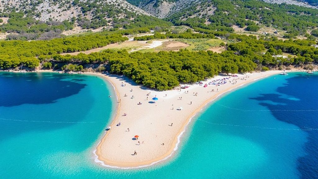 Primer plano de la orilla de Plaža Nemira - sjeverno, Omiš