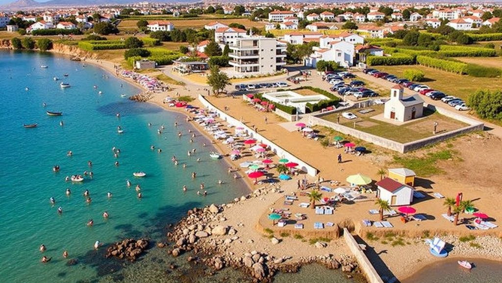 Arena y orilla en Plaža Perilo, Croacia, Croacia