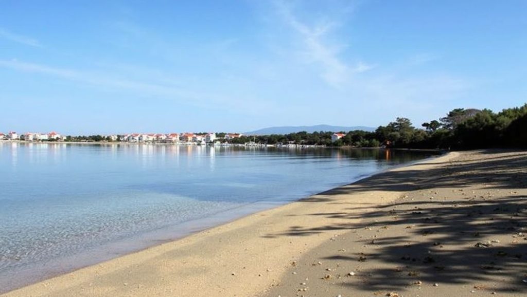Textura de arena en Plaža Perilo, Croacia, Croacia