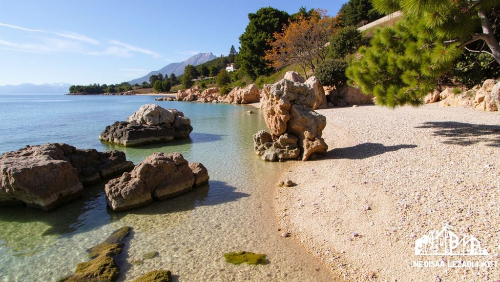 Detalle del agua en Plaža Pliša, Zaton, Croacia