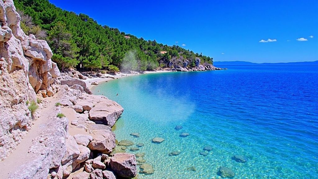 Horizonte desde Plaža Ramova, Croacia, Croacia