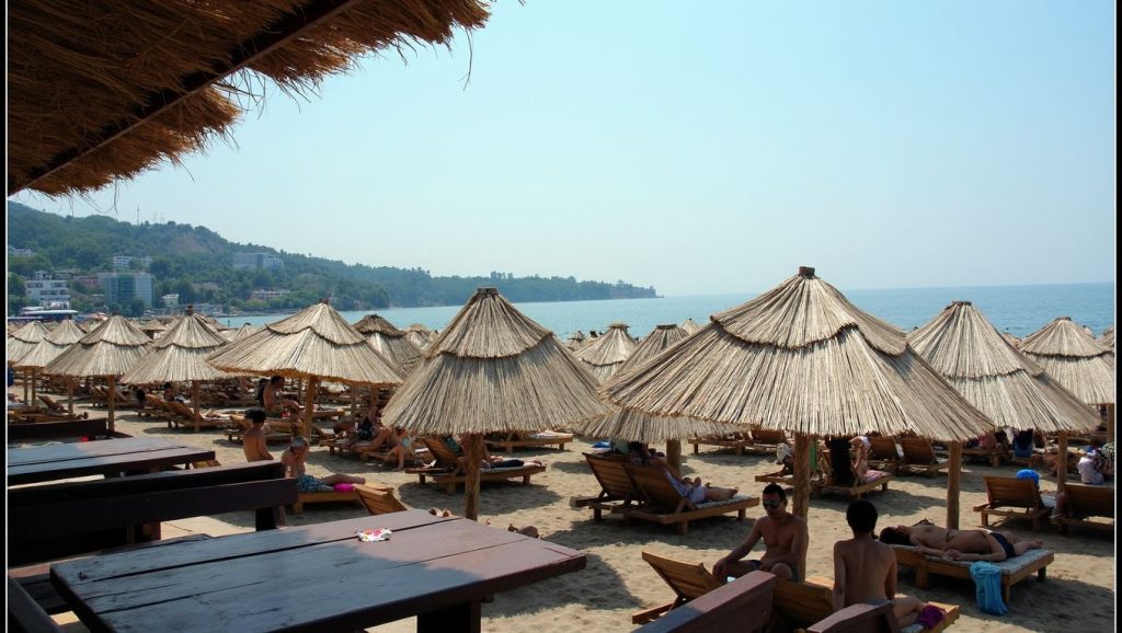 Vista de Plaža Sidro desde la orilla, Herceg Novi
