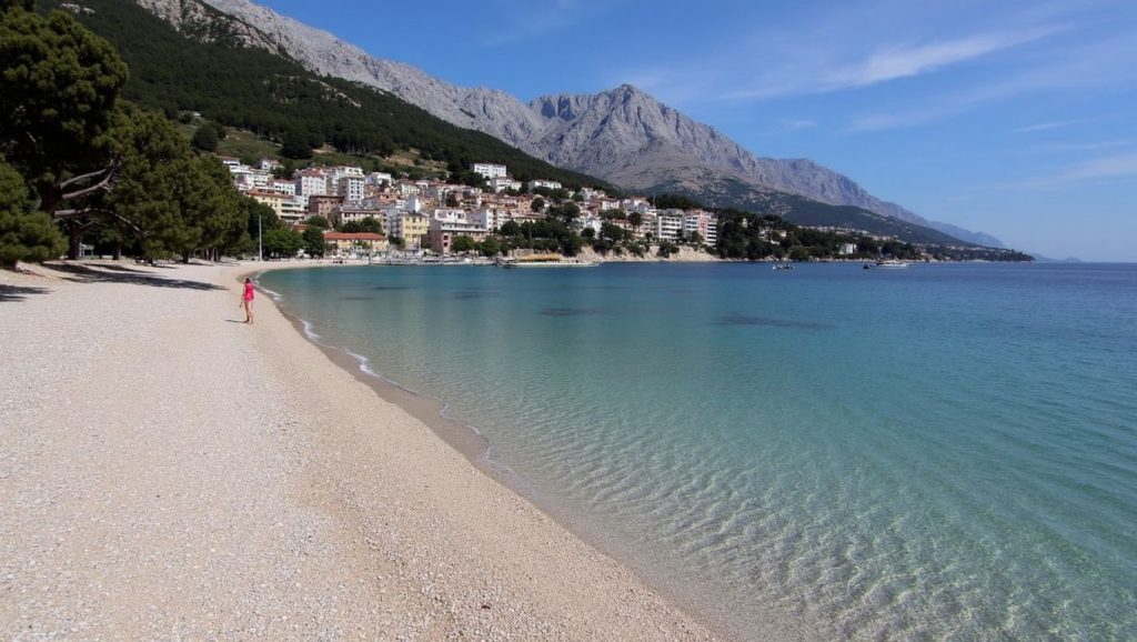 Arena y orilla en Plaža Soline, Croacia, Croacia