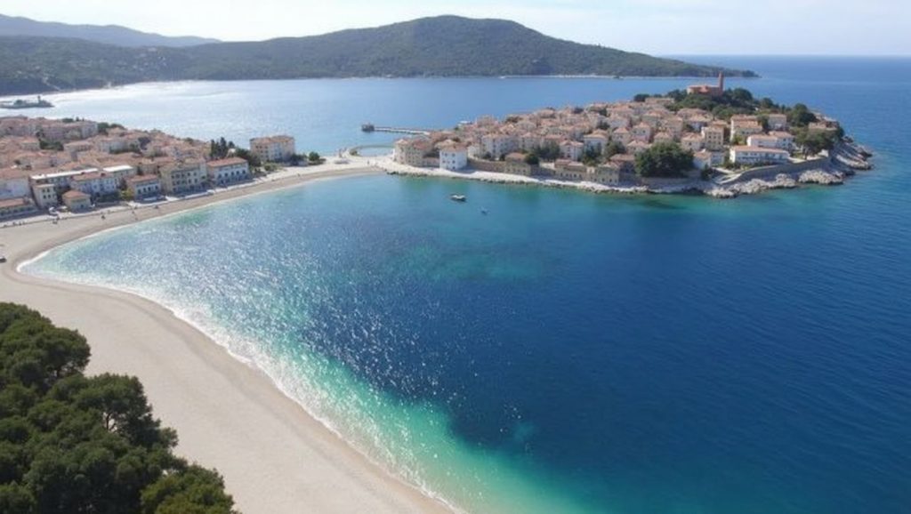 Vista general de Plaža Ušće, Croacia