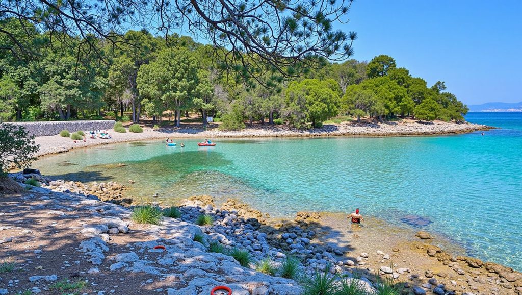Línea de costa en Plaža Vela Luka, Grad Supetar