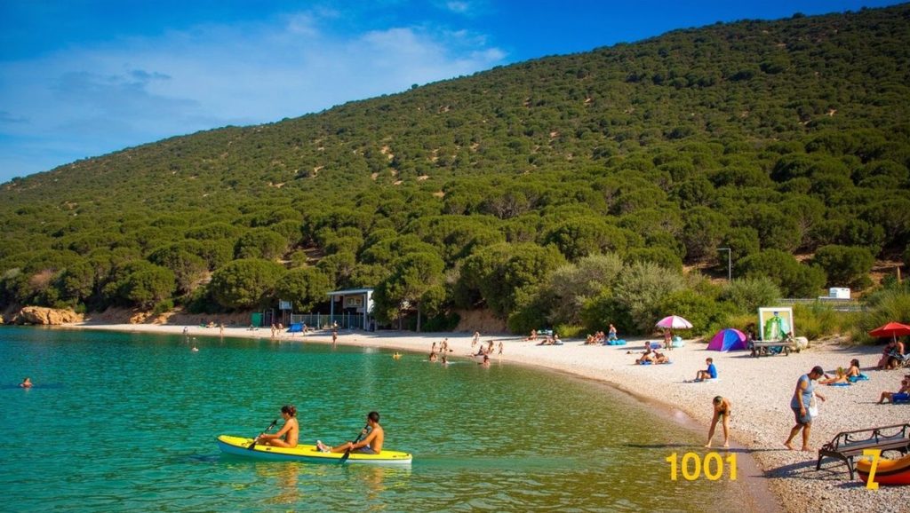 Vista de Plaža Velika Slatina desde la orilla, Croacia