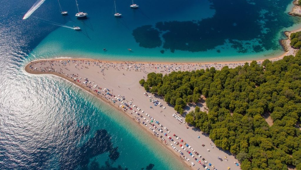 Agua y arena en Plaža Velika Slatina, Croacia