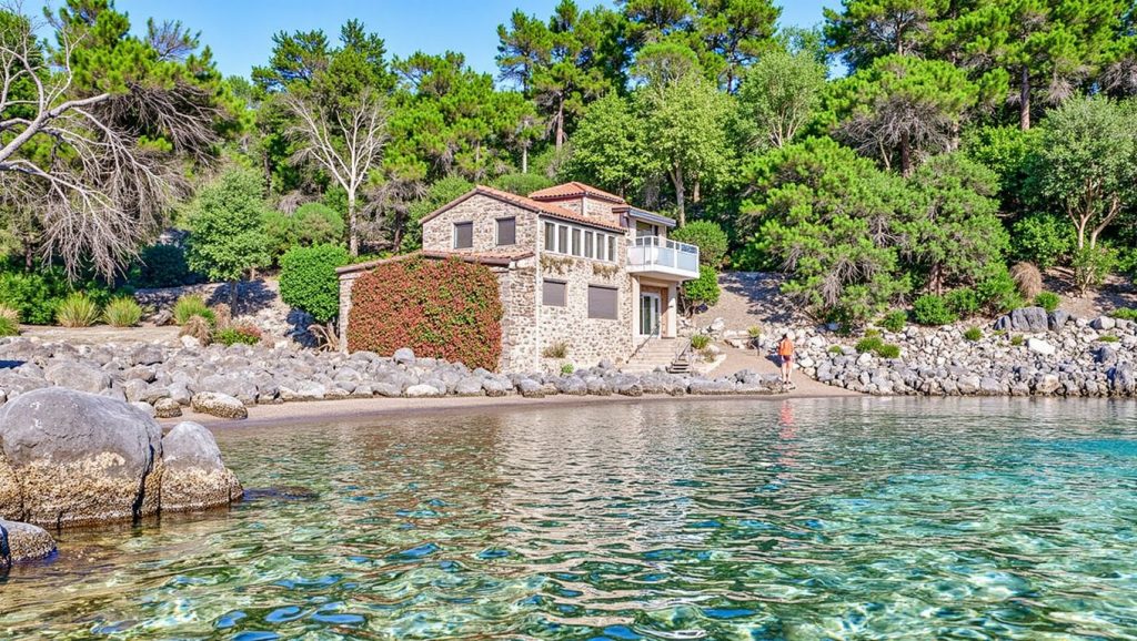 Detalle del agua en Plaža žitna, Croacia, Croacia