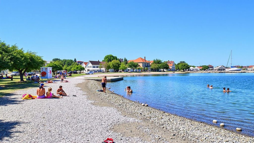 Panorámica de Plaža Zlatna Luka con cielo despejado, Croacia